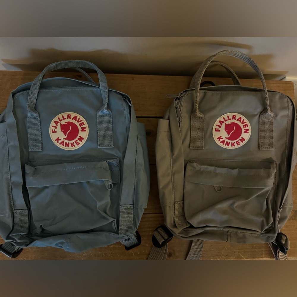 Fjallraven mini kanken in sky blue and fog